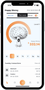 Phone showing weekly allowance screen for the budgeting app